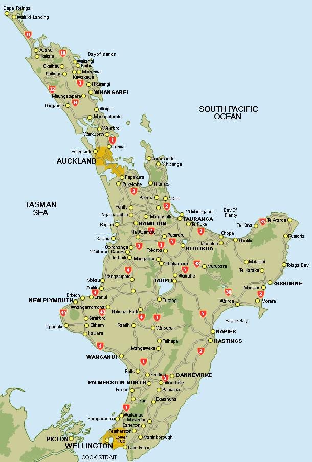 ਨਕਸ਼ਾ ਦੇ ਮੱਧ ਉੱਤਰੀ ਟਾਪੂ new zealand