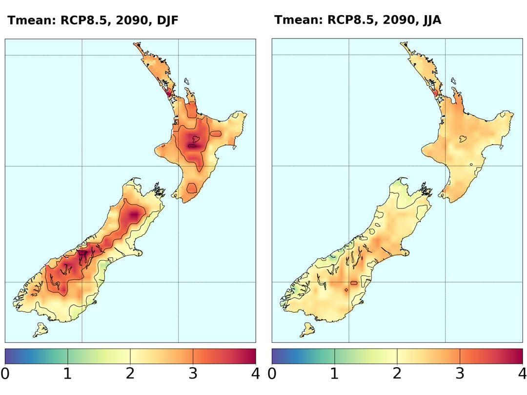 ਨਕਸ਼ਾ ਦੇ new zealand ਤਾਪਮਾਨ