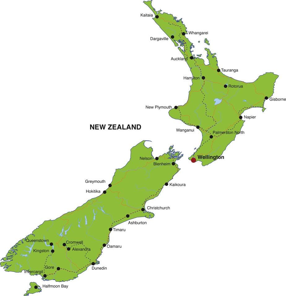 ਨਕਸ਼ਾ ਦੇ new zealand ਰਾਜ