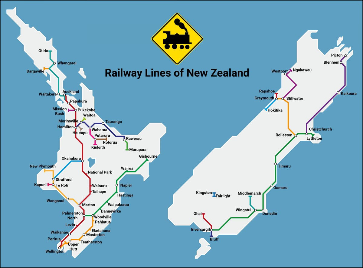 new zealand ਰੇਲ ਨੈੱਟਵਰਕ ਦਾ ਨਕਸ਼ਾ