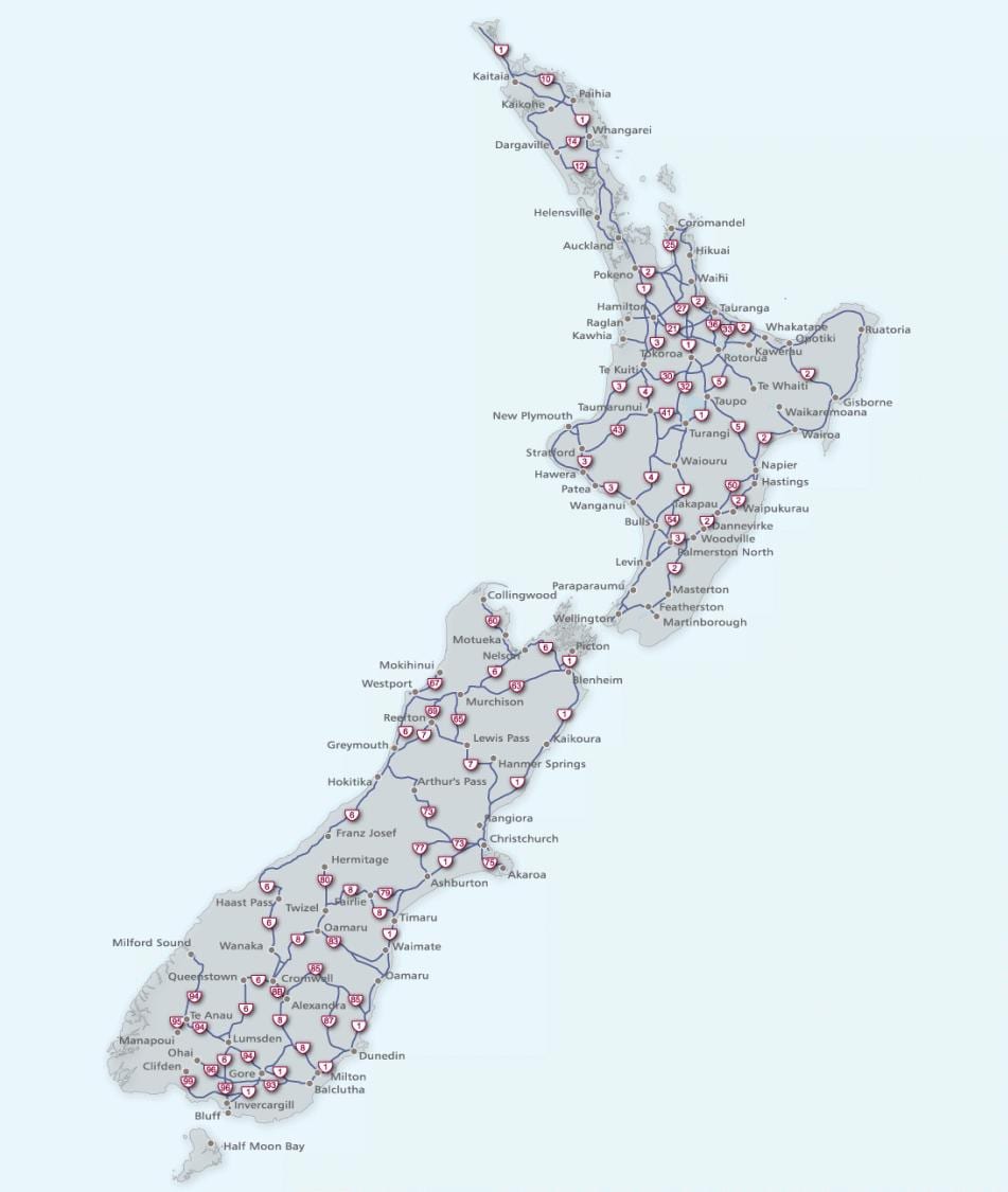ਨਕਸ਼ਾ ਦੇ new zealand ਹਾਈਵੇ