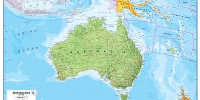 ਨਕਸ਼ਾ ਆਸਟਰੇਲੀਆ ਦੇ ਅਤੇ new zealand ਸਰੀਰਕ