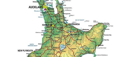 ਵੇਰਵਾ ਨਕਸ਼ਾ ਦੇ ਉੱਤਰੀ ਟਾਪੂ new zealand