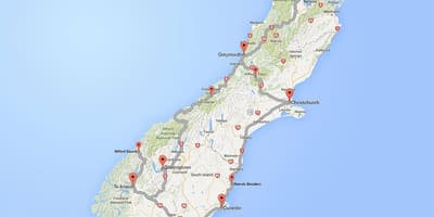 ਵੇਰਵਾ ਸੜਕ ਦਾ ਨਕਸ਼ਾ ਦੇ ਦੱਖਣੀ ਟਾਪੂ new zealand