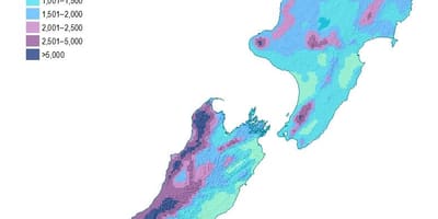 New zealand ਬਾਰਸ਼ ਦਾ ਨਕਸ਼ਾ