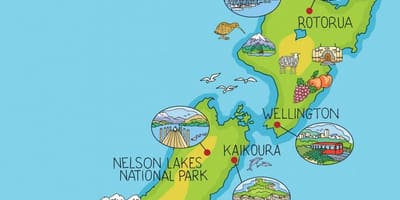 New zealand ਨਕਸ਼ਾ ਕਾਰਟੂਨ