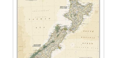 ਨੈਸ਼ਨਲ ਜੀਓਗਰਾਫਿਕ new zealand ਨਕਸ਼ਾ