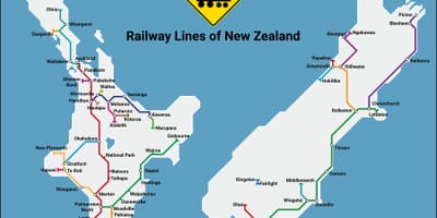 New zealand ਰੇਲ ਨੈੱਟਵਰਕ ਦਾ ਨਕਸ਼ਾ