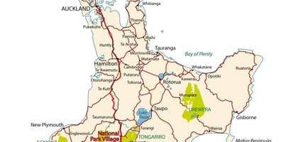 ਵੇਰਵਾ ਸੜਕ ਦਾ ਨਕਸ਼ਾ ਦੇ new zealand ਉੱਤਰੀ ਟਾਪੂ
